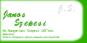 janos szepesi business card